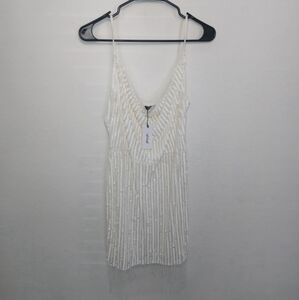 Nasty Gal White Sequin Fitted Camisole Mini Dress